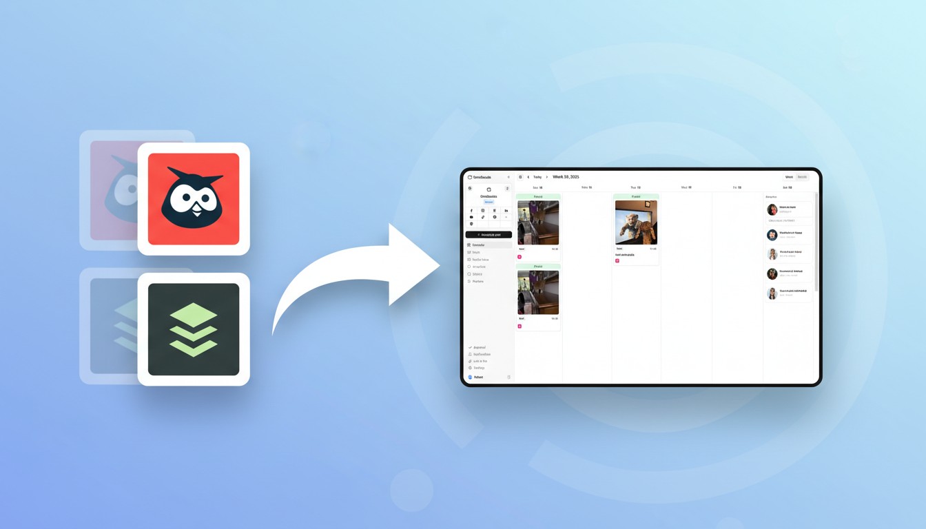 Hootsuite vs Buffer comparison guide for 2026 with both tool logos