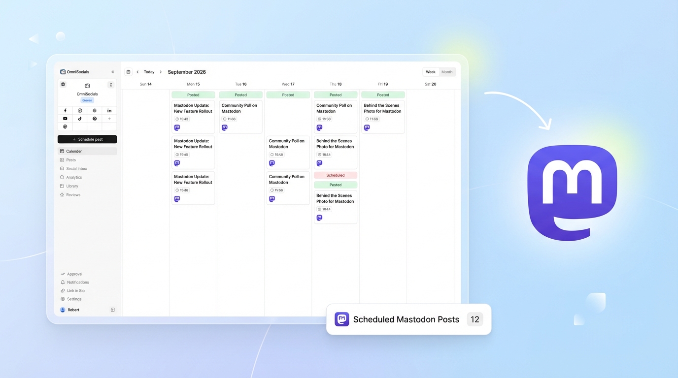 OmniSocials Mastodon scheduling interface
